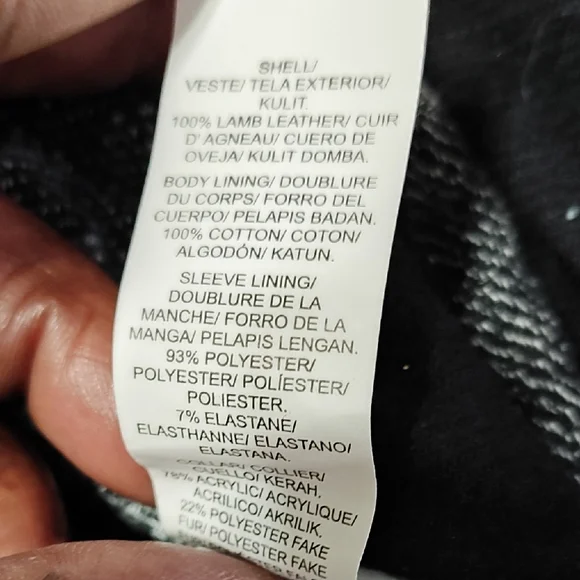 Lucky Brand Black Lamb Leather motor Jacket Size XS